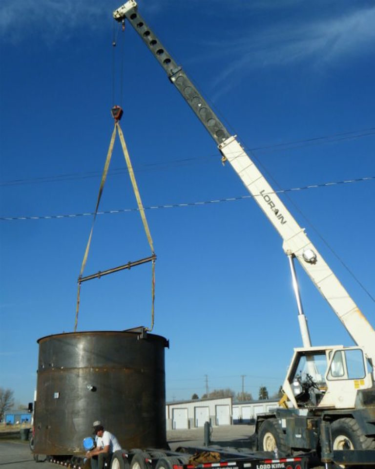 Crane Services - Installing Asphalt Tank