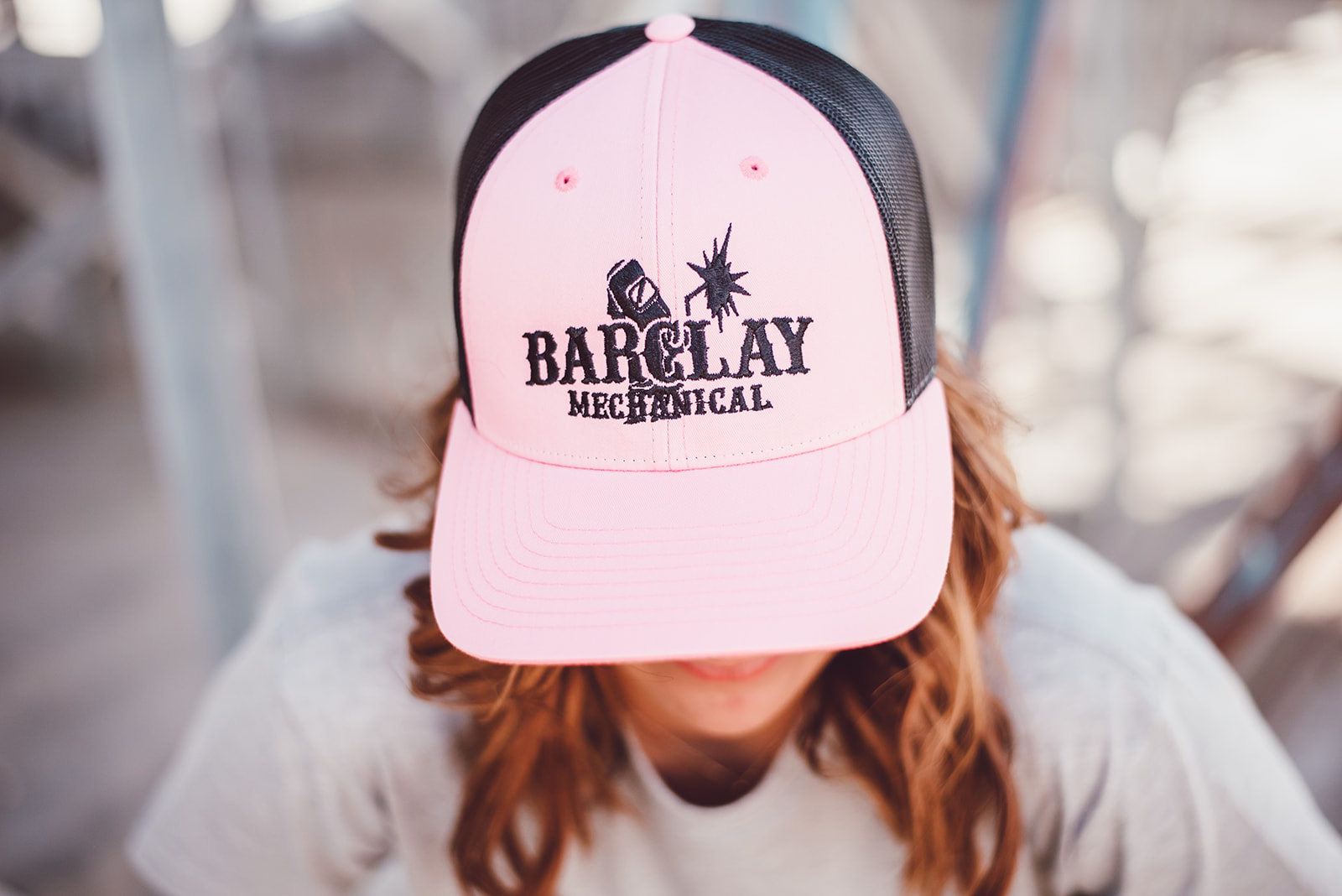 Pink Trucker Hat- Barclay Mechanical