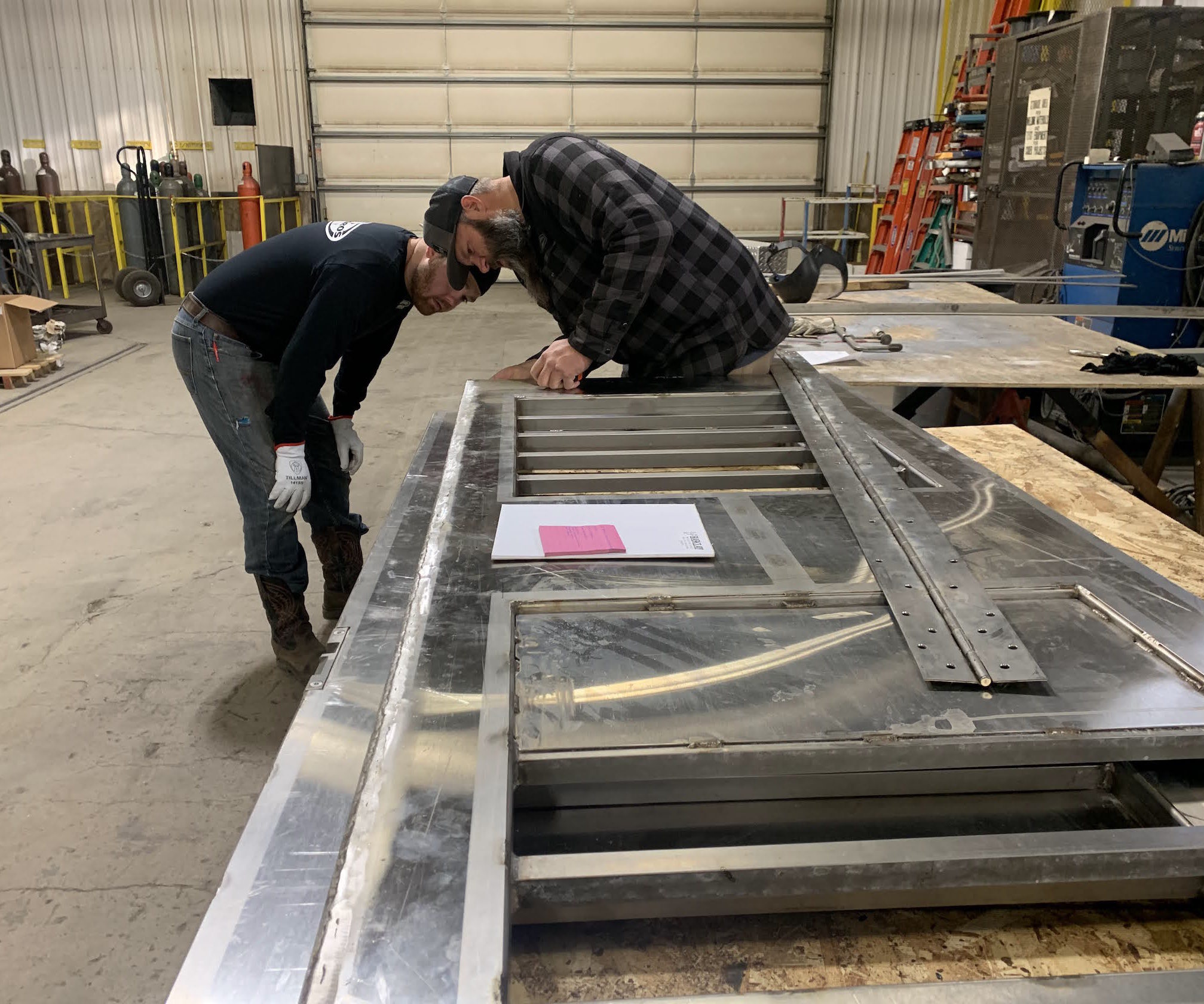 Welding prison door